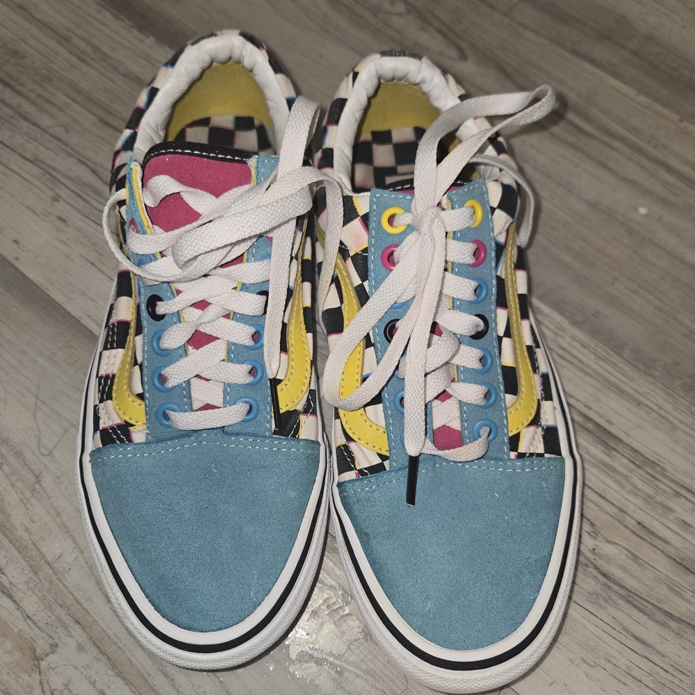 Vans Old Skool Skate Shoes Crazy Checkerboard Suede Sneakers Casual Colorful